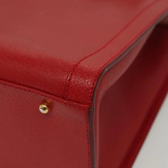 GUCCI Bamboo Hand Bag Leather Red Gold 002 2865 0260 Auth ep10194 - Picture 10 of 15